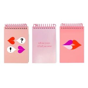 NWT Kate Spade Heart Lips Spiral Notepad Set of 3